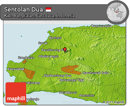 Physical 3D Map of Sentolan Dua