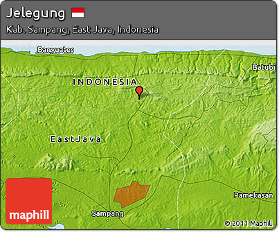 Physical 3D Map of Jelegung