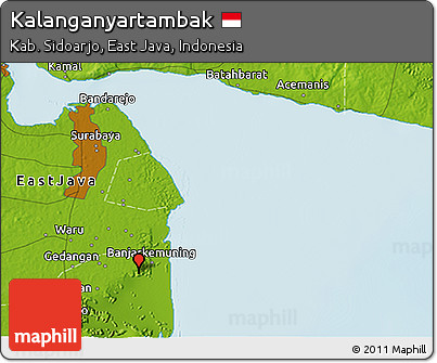 Physical 3D Map of Kalanganyartambak