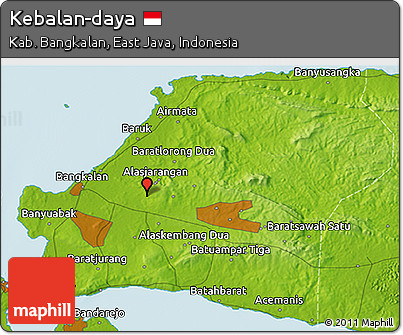 Physical 3D Map of Kebalan-daya