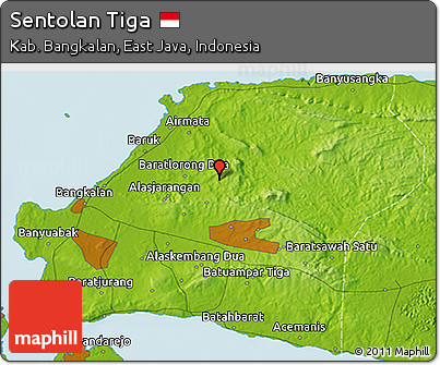 Physical 3D Map of Sentolan Tiga