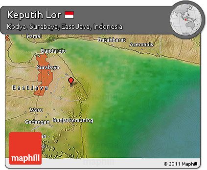 Satellite 3D Map of Keputih Lor