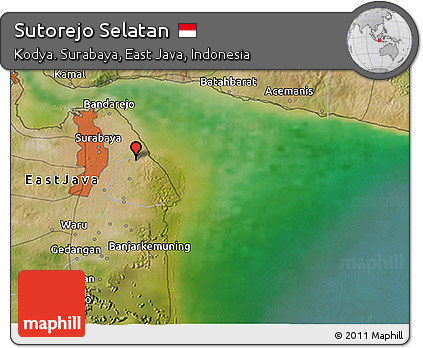 Satellite 3D Map of Sutorejo Selatan