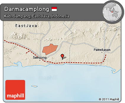 Shaded Relief 3D Map of Darmacamplong