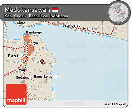 Shaded Relief 3D Map of Medokansawah