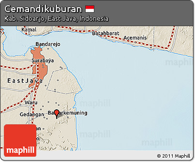 Shaded Relief 3D Map of Cemandikuburan
