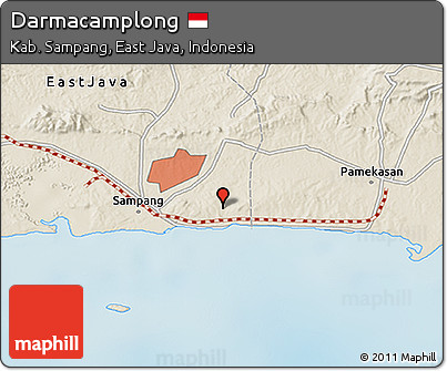 Shaded Relief 3D Map of Darmacamplong