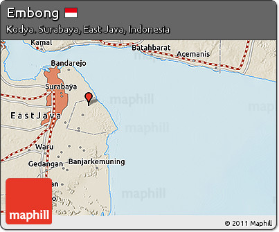 Shaded Relief 3D Map of Embong