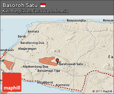 Shaded Relief 3D Map of Basoroh Satu