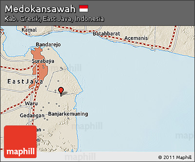 Shaded Relief 3D Map of Medokansawah
