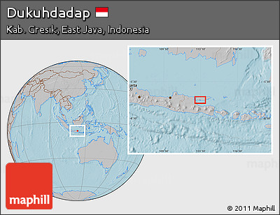 Gray Location Map of Dukuhdadap, hill shading