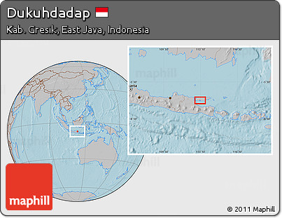Gray Location Map of Dukuhdadap, hill shading