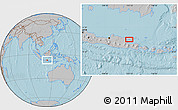 Gray Location Map of the area around 7° 10' 2" S, 113° 7' 30" E, hill shading