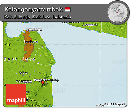 Physical Map of Kalanganyartambak