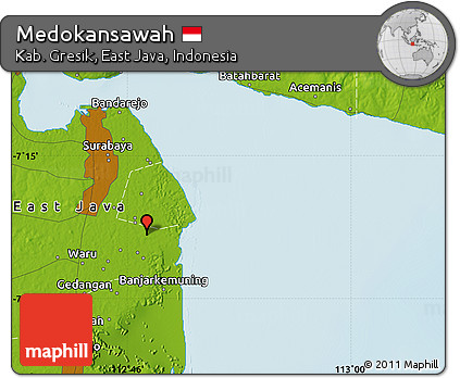 Physical Map of Medokansawah