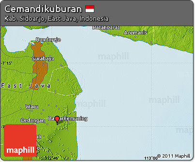 Physical Map of Cemandikuburan