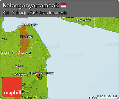 Physical Map of Kalanganyartambak