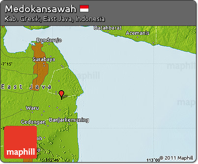 Physical Map of Medokansawah
