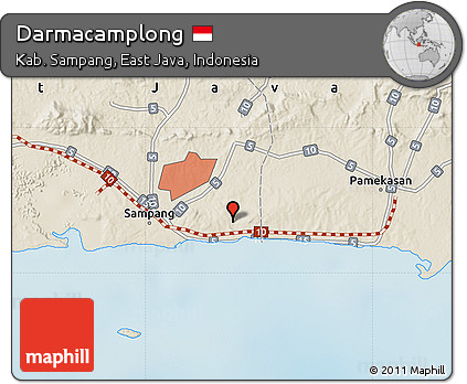 Shaded Relief Map of Darmacamplong