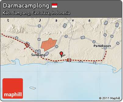 Shaded Relief Map of Darmacamplong