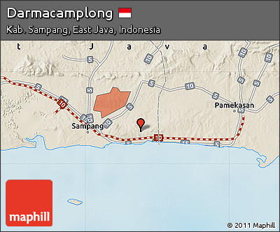 Shaded Relief Map of Darmacamplong