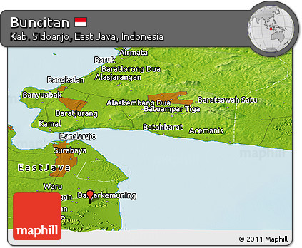 Physical Panoramic Map of Buncitan