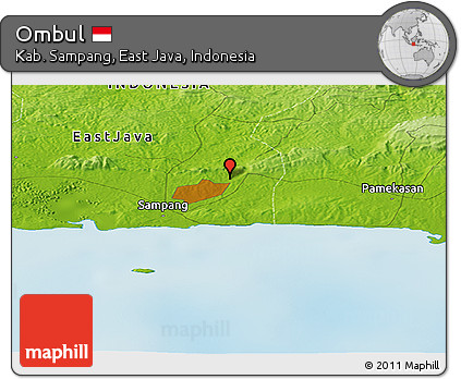 Physical Panoramic Map of Ombul