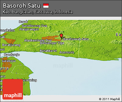 Physical Panoramic Map of Basoroh Satu