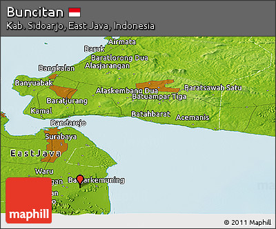 Physical Panoramic Map of Buncitan