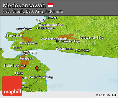 Physical Panoramic Map of Medokansawah