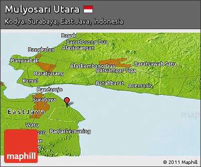 Physical Panoramic Map of Mulyosari Utara