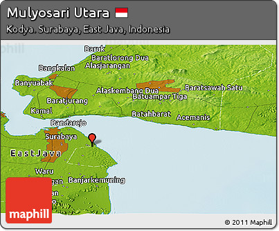 Physical Panoramic Map of Mulyosari Utara