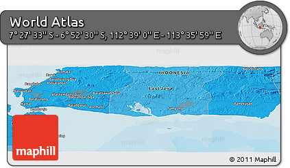 Political Panoramic Map of the Area around 7° 10' 2" S, 113° 7' 30" E