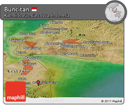 Satellite Panoramic Map of Buncitan