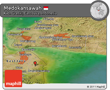 Satellite Panoramic Map of Medokansawah