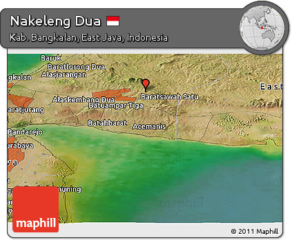 Satellite Panoramic Map of Nakeleng Dua