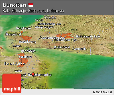 Satellite Panoramic Map of Buncitan