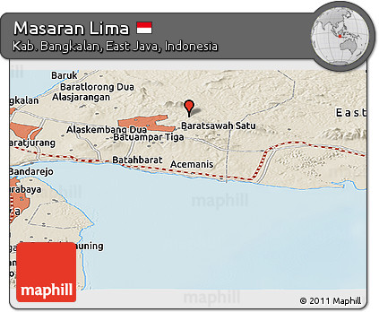 Shaded Relief Panoramic Map of Masaran Lima