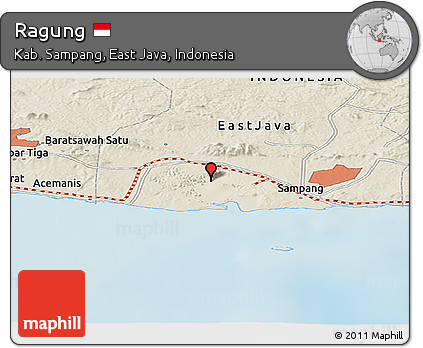 Shaded Relief Panoramic Map of Ragung
