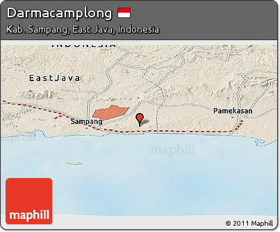 Shaded Relief Panoramic Map of Darmacamplong