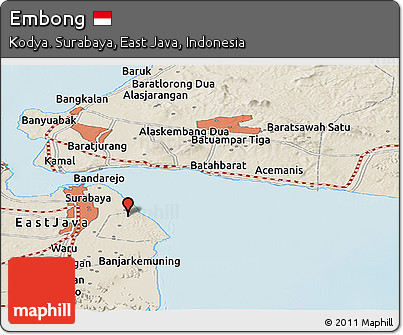 Shaded Relief Panoramic Map of Embong