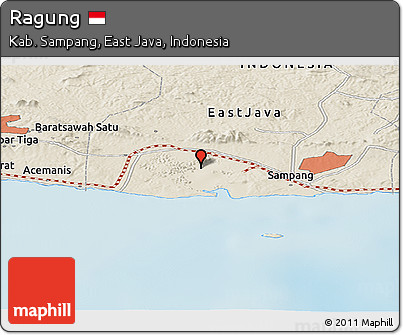 Shaded Relief Panoramic Map of Ragung