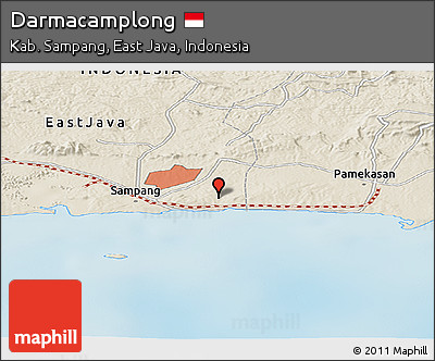 Shaded Relief Panoramic Map of Darmacamplong