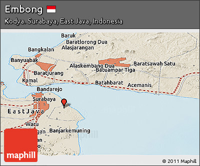 Shaded Relief Panoramic Map of Embong