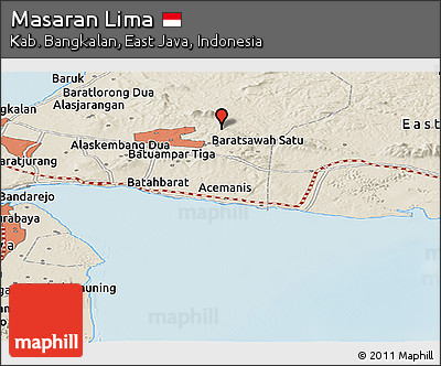 Shaded Relief Panoramic Map of Masaran Lima