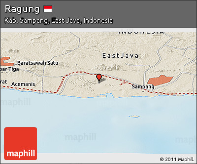 Shaded Relief Panoramic Map of Ragung