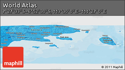Political Panoramic Map of the Area around 7° 10' 2" S, 113° 58' 29" E