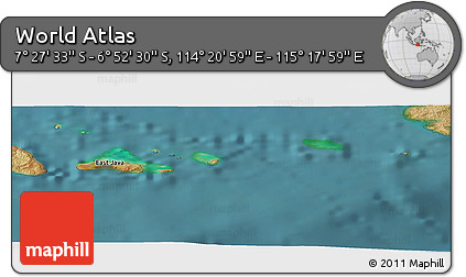 Satellite Panoramic Map of the Area around 7° 10' 2" S, 114° 49' 29" E
