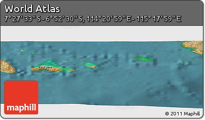 Satellite Panoramic Map of the Area around 7° 10' 2" S, 114° 49' 29" E