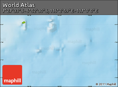 Physical Map of the Area around 7° 10' 2" S, 116° 31' 30" E